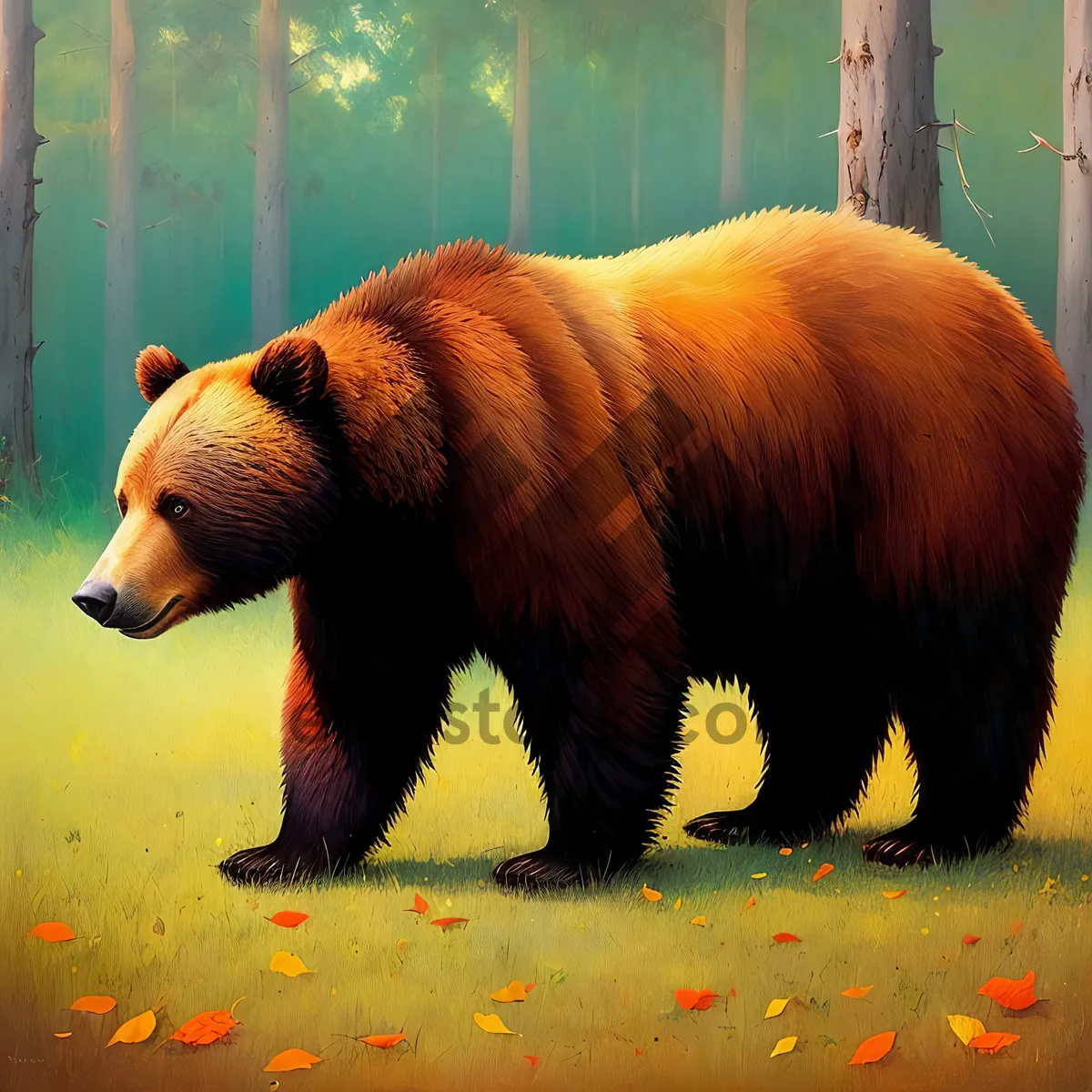 Picture of Wild Brown Bear in Nature's Realm