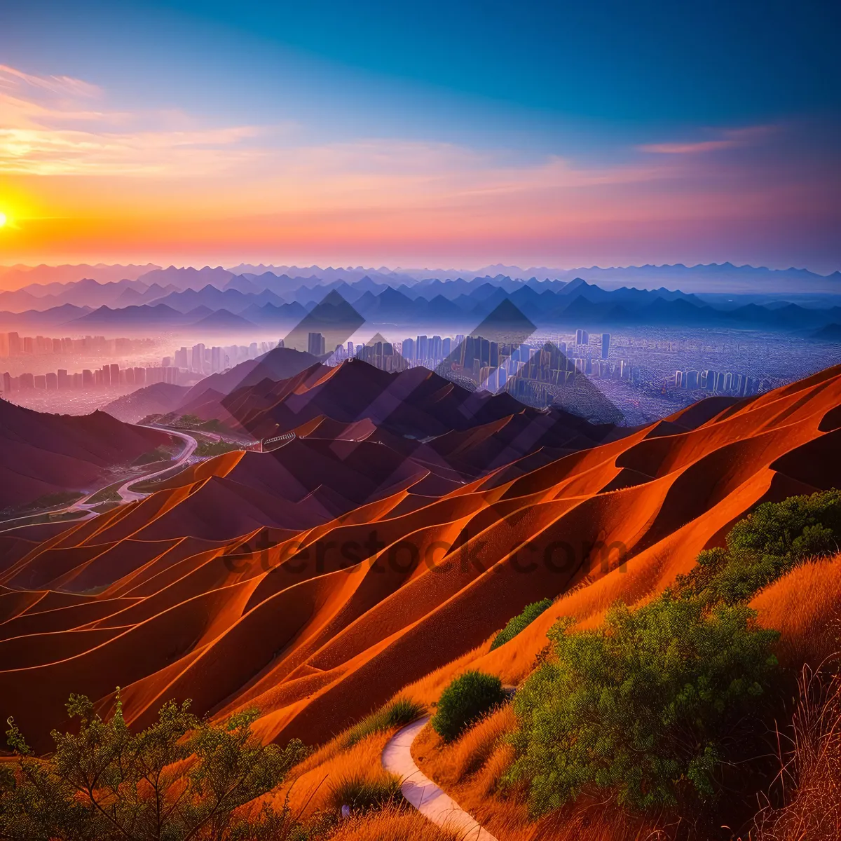 Picture of Idyllic Sunset Over Highland Valley