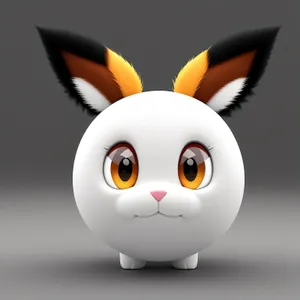 3D Cartoon Bunny Baby Icon Ball