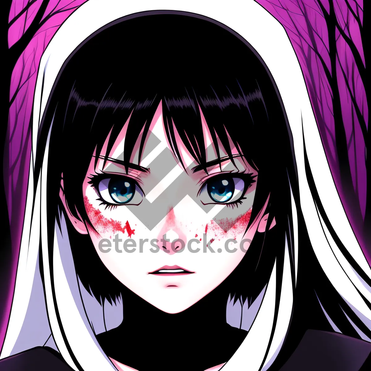 Picture of Stylish Black Lady Cartoon with Trendy Haircut