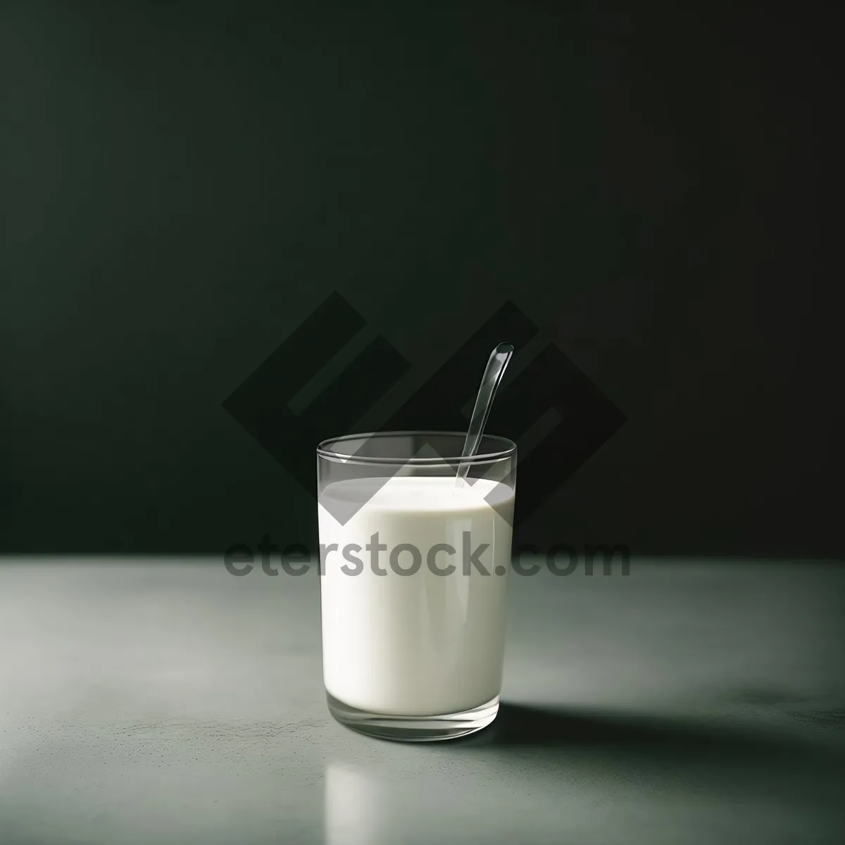 Picture of Freshly Poured Morning Milk in Glass Cup