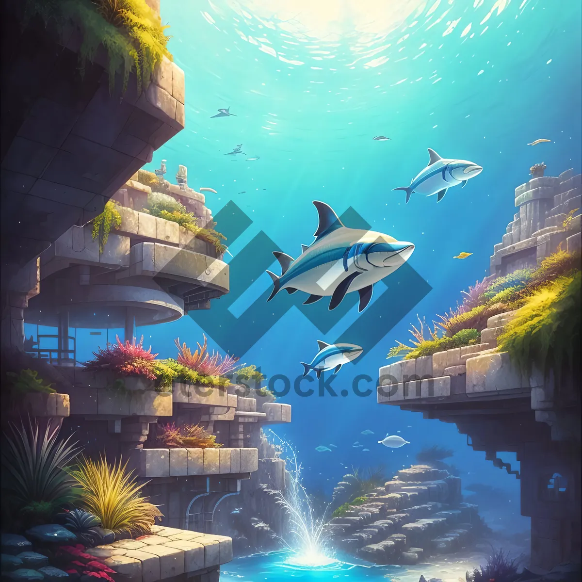 Picture of Tropical Marine Life Underwater Coral Reef