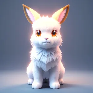 Fluffy Bunny Kitty with Curious Eyes