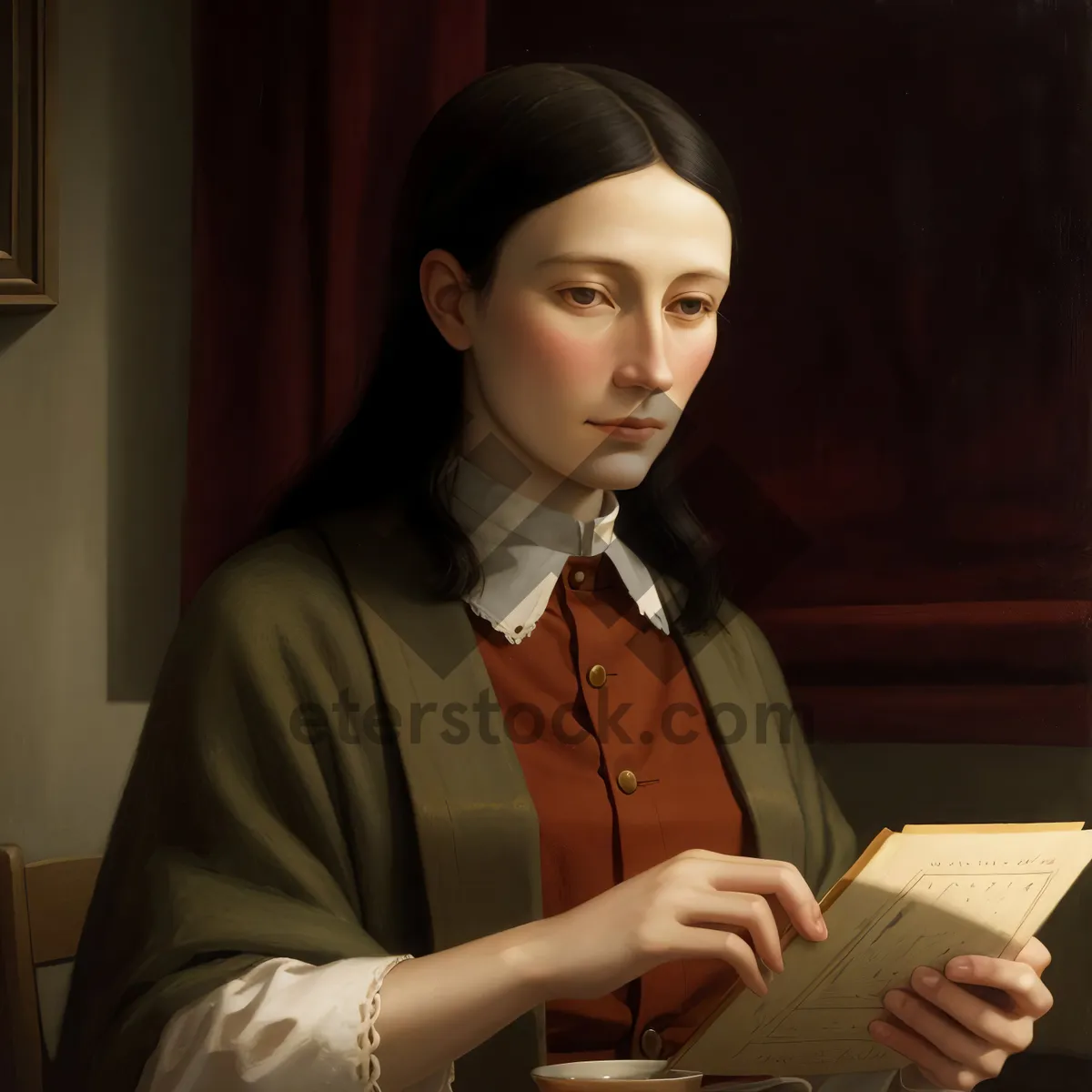 Picture of Smiling businesswoman working at laptop in office desk