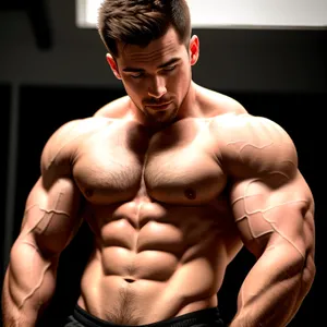 Muscular male bodybuilder showcasing strength and fitness.