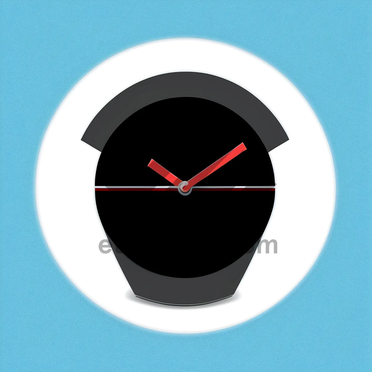 Picture of Analog Timepiece Icon: Classic Black Round Wall Clock