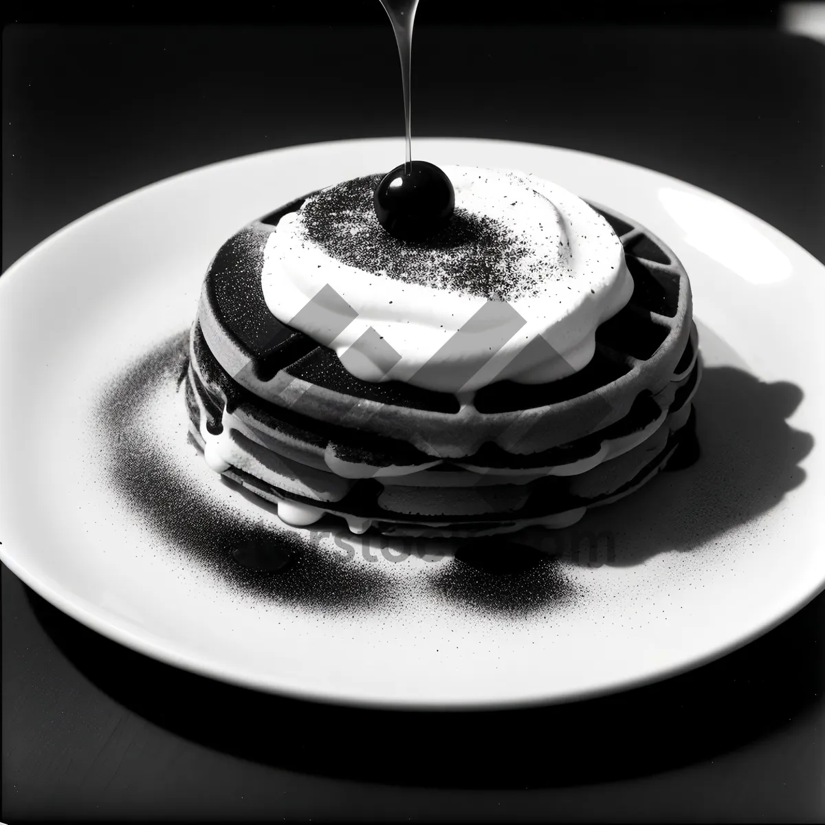 Picture of Delicious Chocolate Cake with Cappuccino and Cream