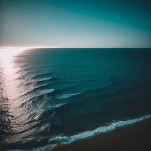 Sunset over the Tranquil Tropical Seascape