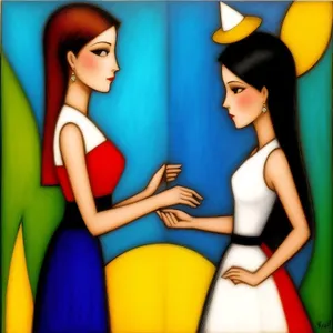 Cartoon housewife shopping for groceries illustration
