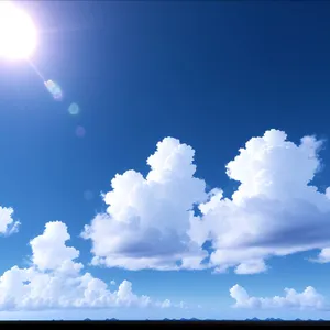 Azure Sky with Fluffy Clouds