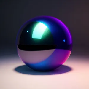 Shiny Glass Sphere Button with Reflection