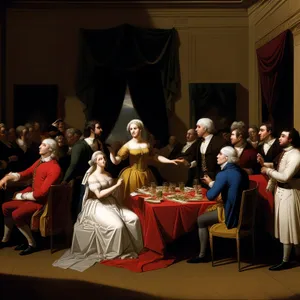 Professional group of business people smiling in meeting.