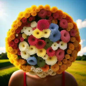 Colorful Floral Bouquet with Orange Daisy Flowers