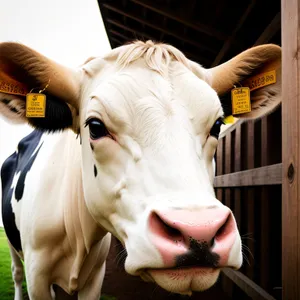 Bovine Beauty Grazes in Green Pasture