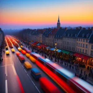 Urban Speed: Blurred Lights on Expressway