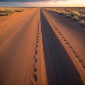 Sandy Serenity: Desert Dunes Embrace Sunlit Horizon