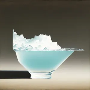 Chilled Martini in Glass with Vodka Garnish