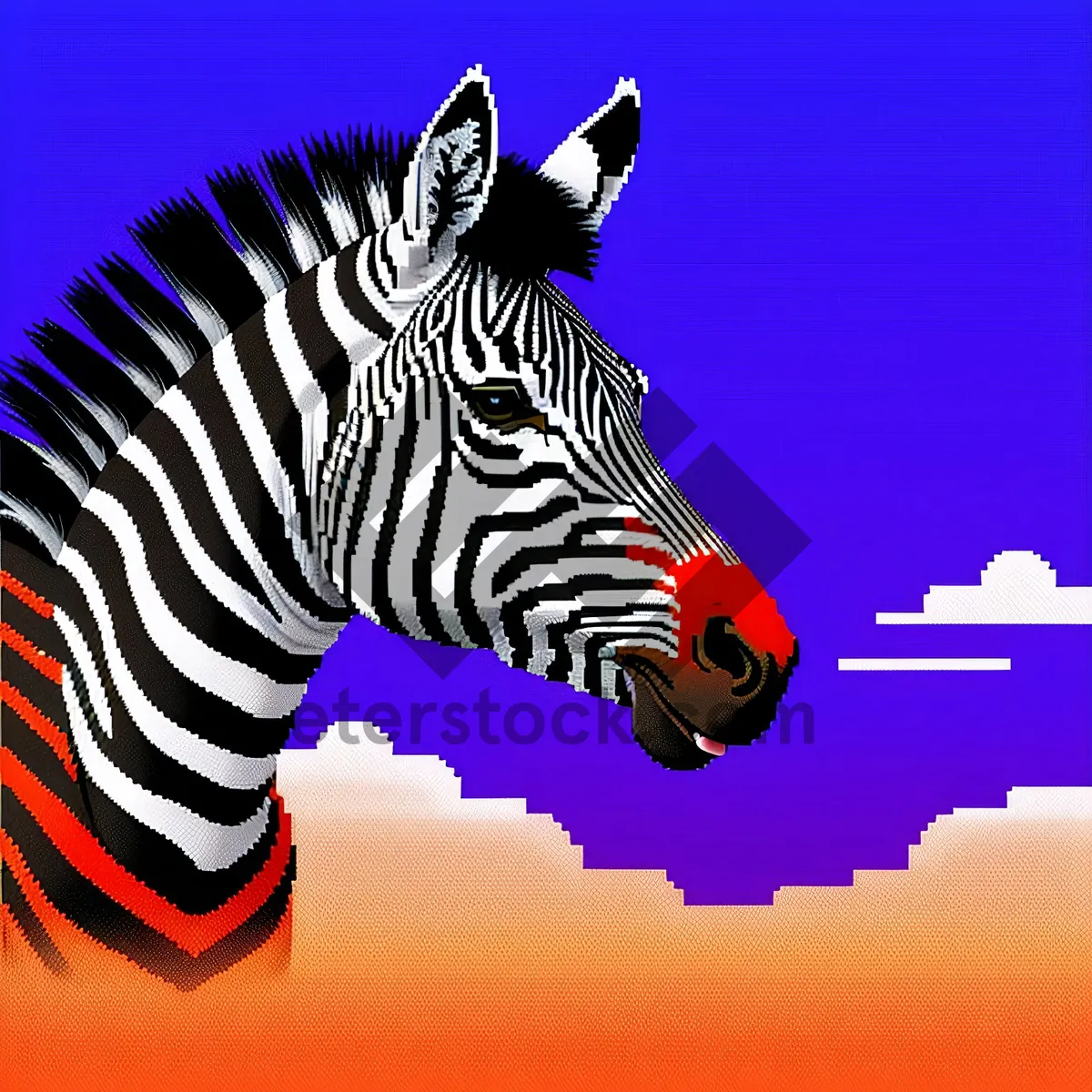 Picture of Striped Equine Beauty Roams African Grasslands