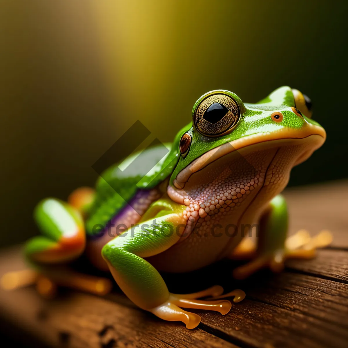 Picture of Colorful Eyed Tree Frog Peeking Out