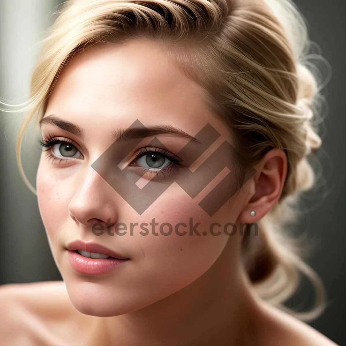 Picture of Radiant Beauty: Captivating Close-Up of Attractive Model with Flawless Skin