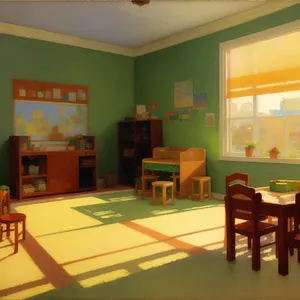 Modern Kitchen with Stylish Furniture and Wood Flooring