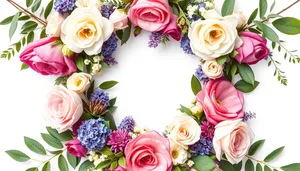 Elegant Wedding Floral Frame Decoration With Pink Roses