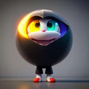 3D Cartoon Character Icon Render Ball