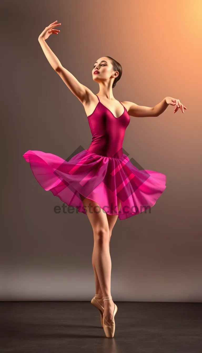 Picture of Happy model dancing with attractive leg pose