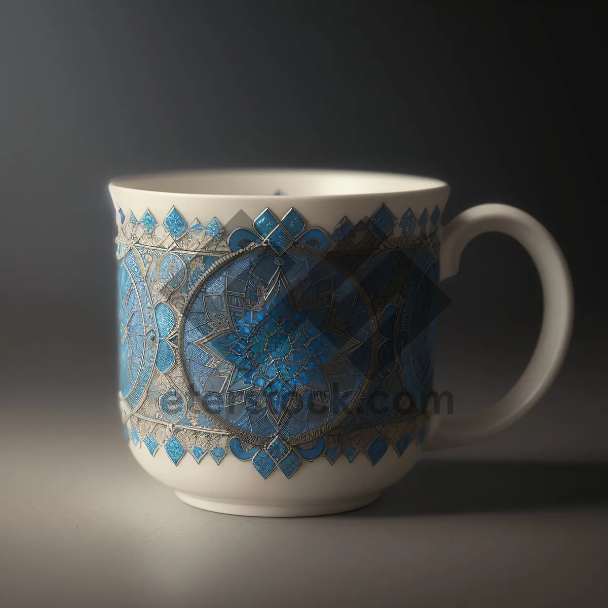 Picture of Morning Cup of Aromatic Coffee on Saucer