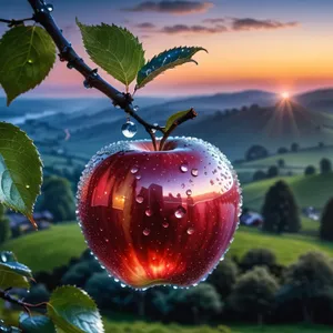 Fresh and juicy cherry apple for a diet