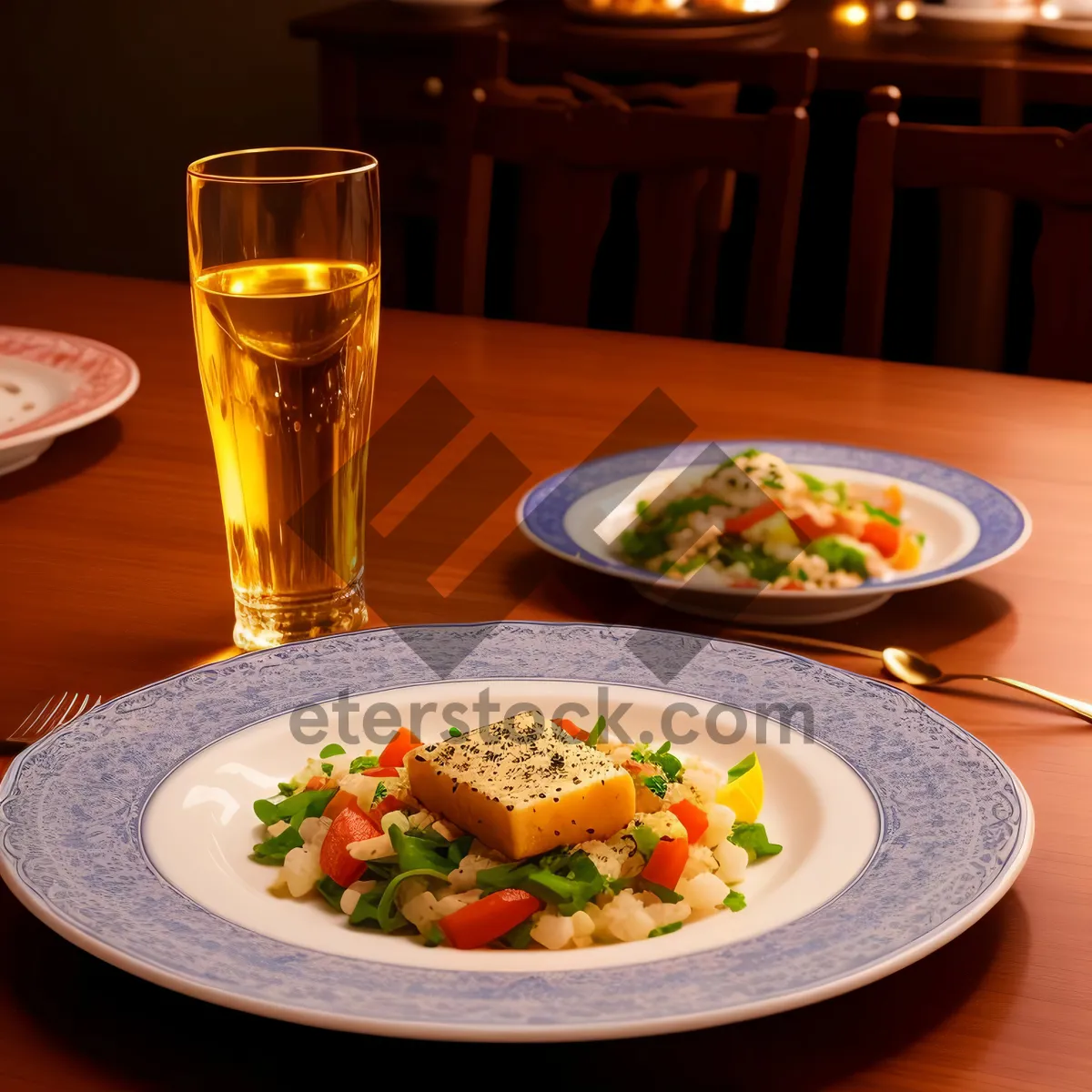 Picture of Fresh and Delicious Vegetable Salad with Gourmet Garnish