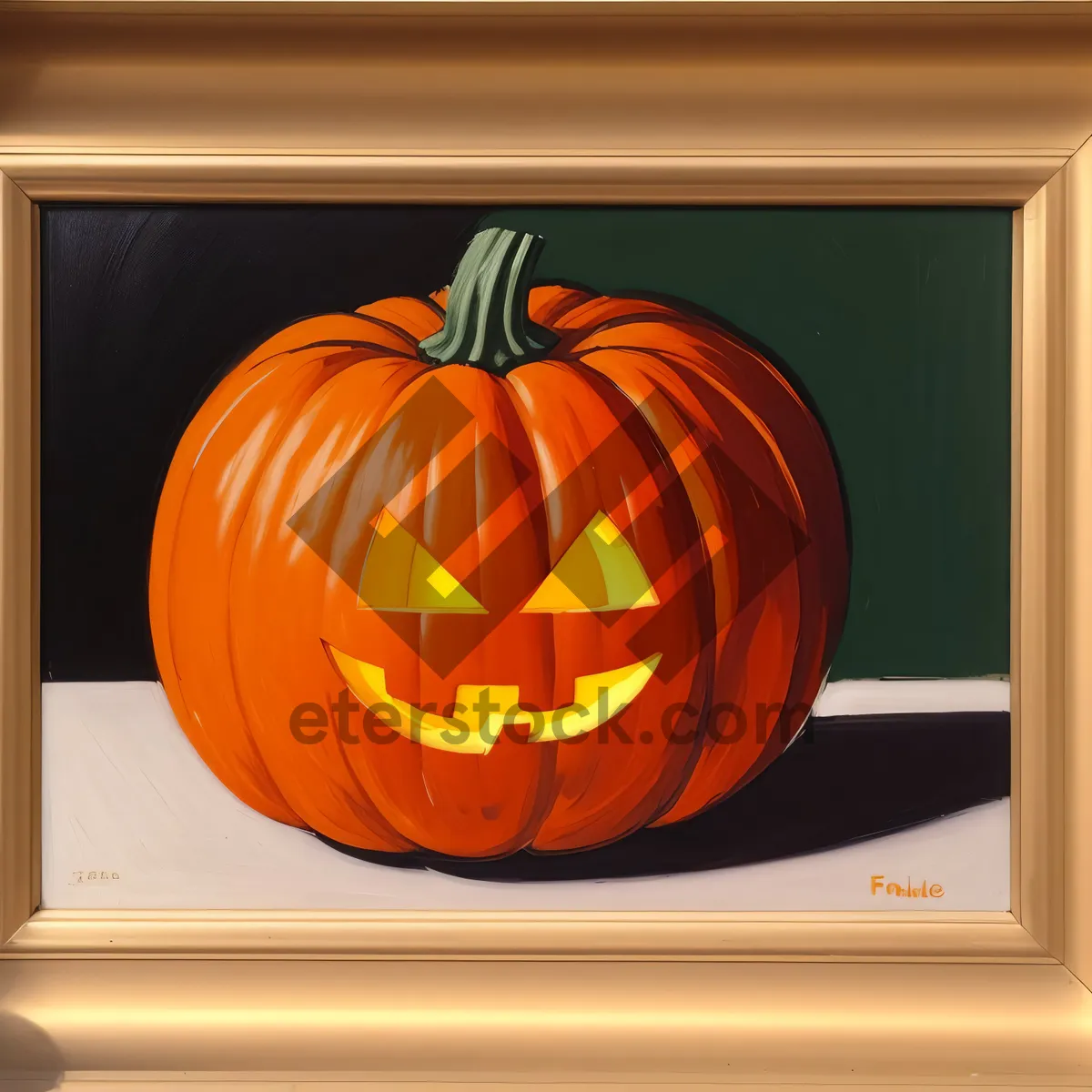 Picture of Festive Autumn Jack-o'-Lantern Pumpkin Decoration