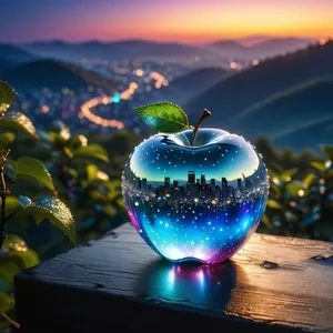 Fresh Apple Fruit Salad in Glass Bowl