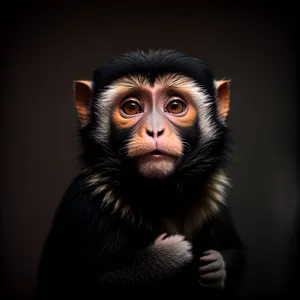 Cute Baby Monkey Portrait in the Wild