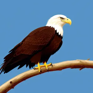 Wild Bald Eagle with Piercing Eyes