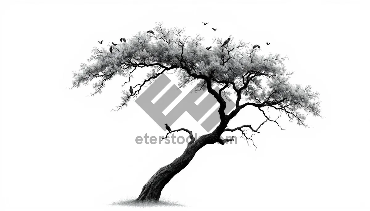 Picture of Silhouette of Oak Tree in Seasonal Sky