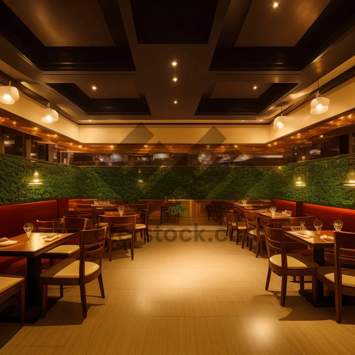 Picture of Modern restaurant interior with luxury furniture and design.