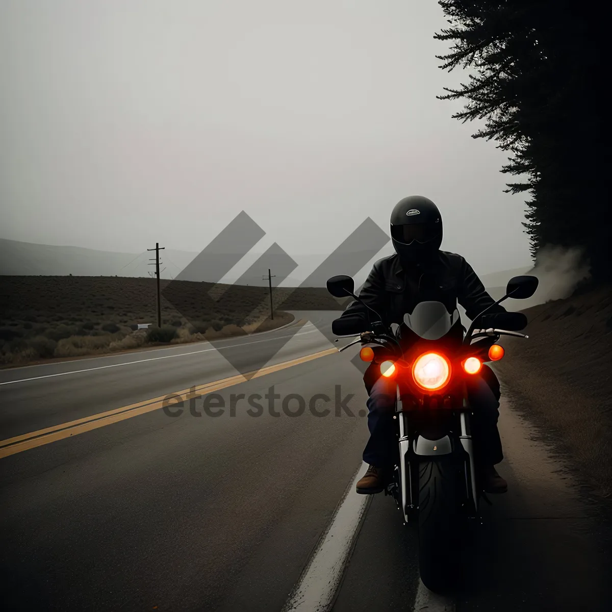 Picture of Scenic Speed: Motor scooter cruising on an expressway.