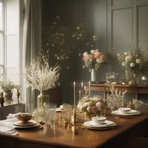 Luxury Dining Room Decor with Flower Setting