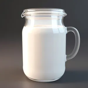 Refreshing Milk in Glass Jug