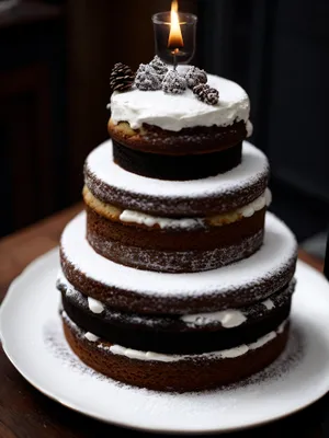 Delicious chocolate cake with creamy frosting.