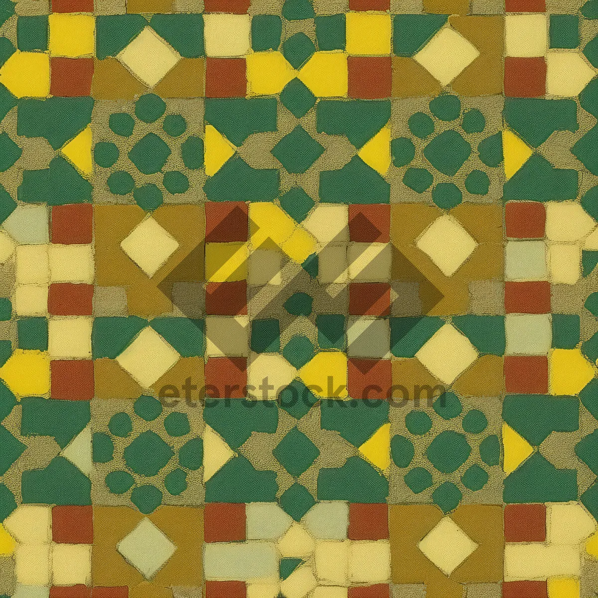 Picture of Colorful Retro Geometric Tile Pattern Wallpaper