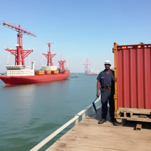 Maritime Transport at Harbor: Vessel in Port