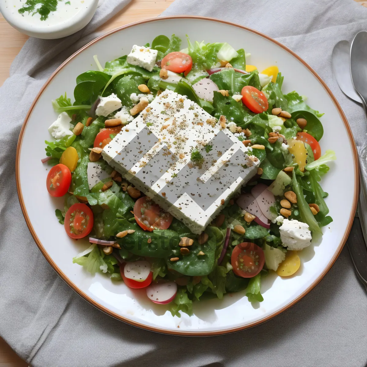 Picture of Delicious Gourmet Salad Plate with Fresh Vegetables