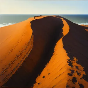 Spectacular Sunset over Moroccan Sand Dunes