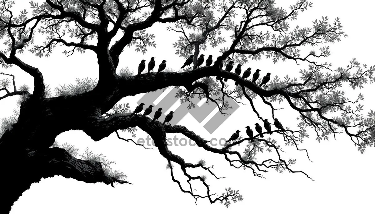 Picture of Winter tree silhouette against sky