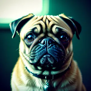 Cute Pug Puppy: Adorable Purebred Canine with Wrinkles