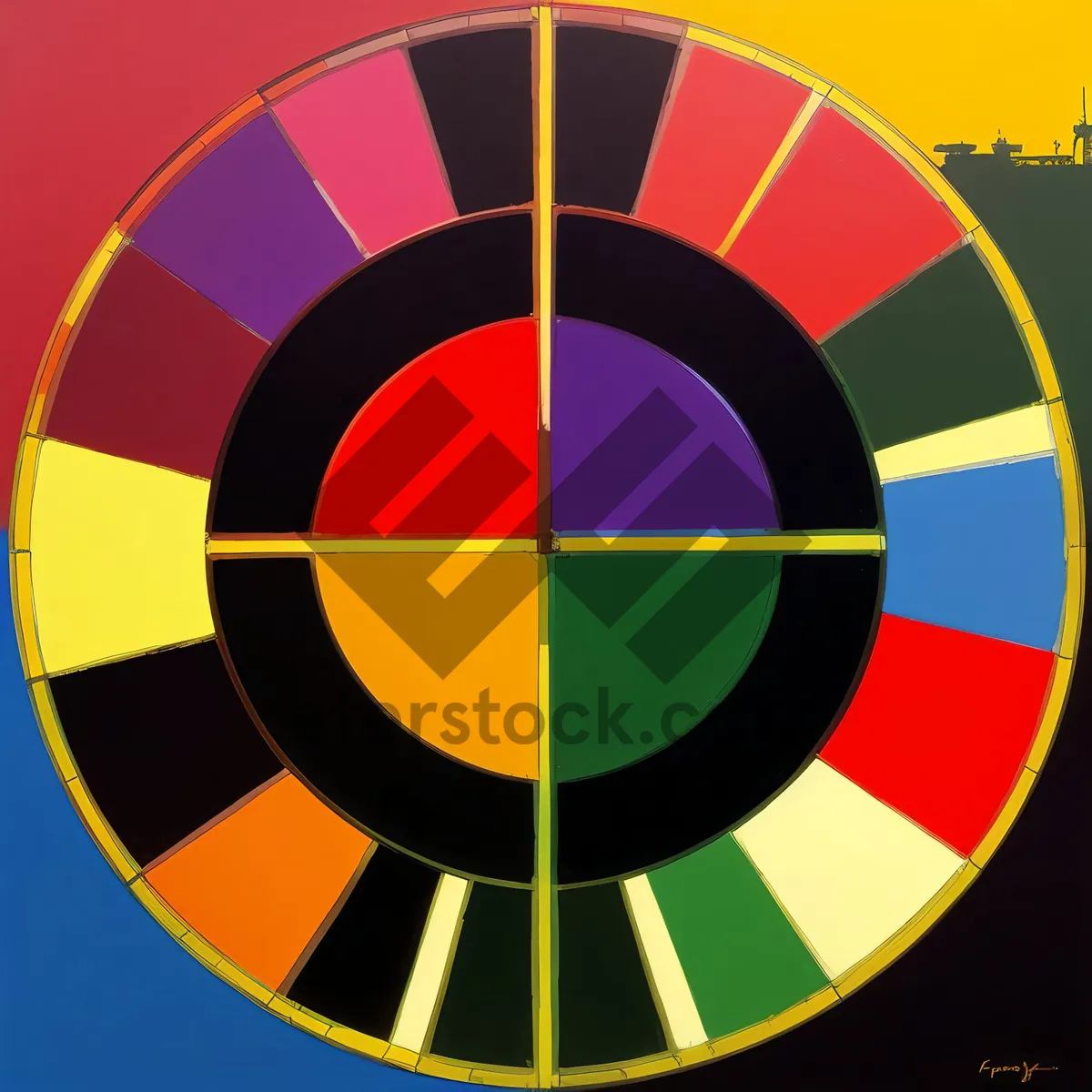 Picture of 3D circle icon symbol sign