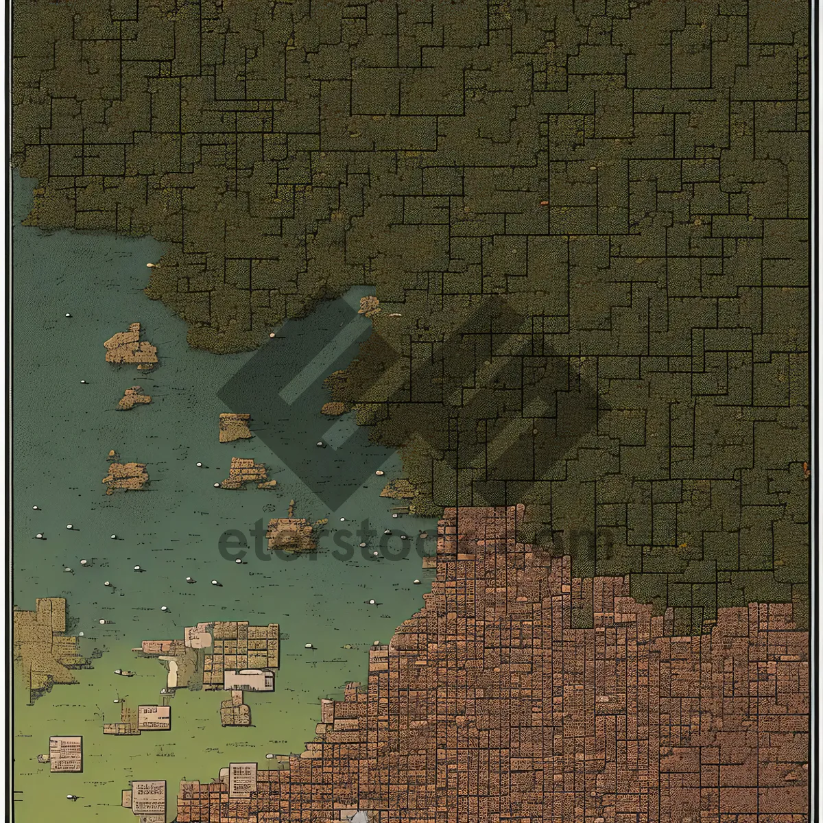 Picture of Success map puzzle piece design texture