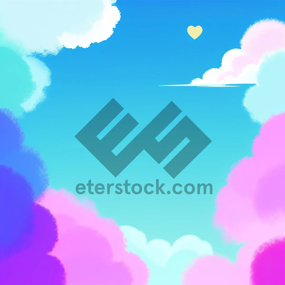 Picture of Artistic Map with Elegant Cloud Design